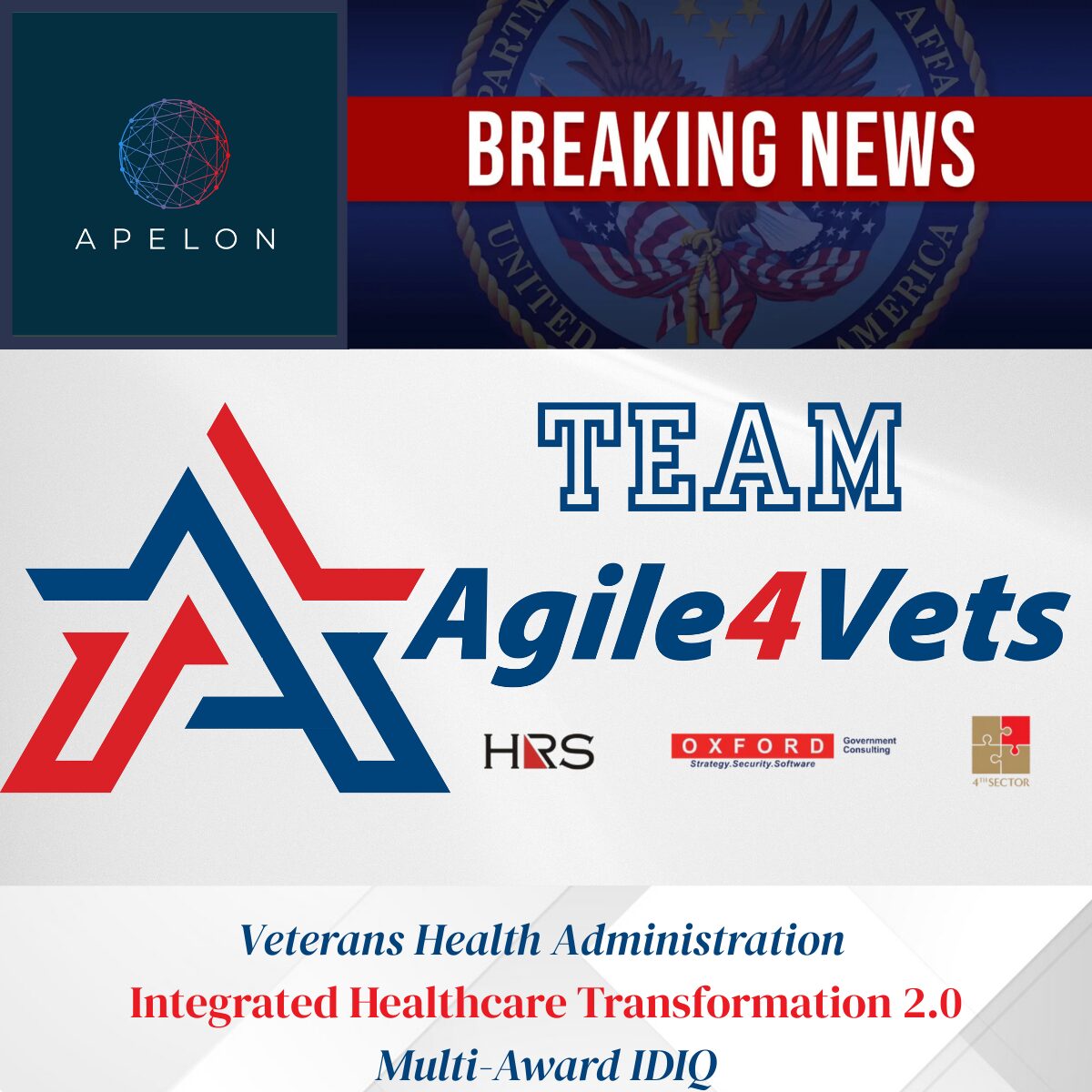 Apelon Joins Winning Team on VA’s IHT 2.0 Contract to Power Veteran-Centered Care